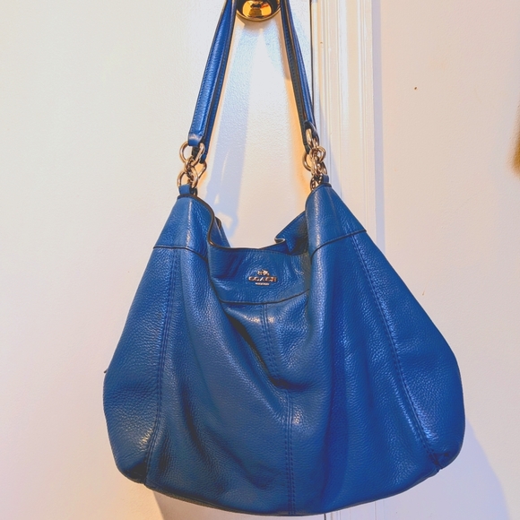 Coach Blue Leather Purse EUC - Picture 3 of 8